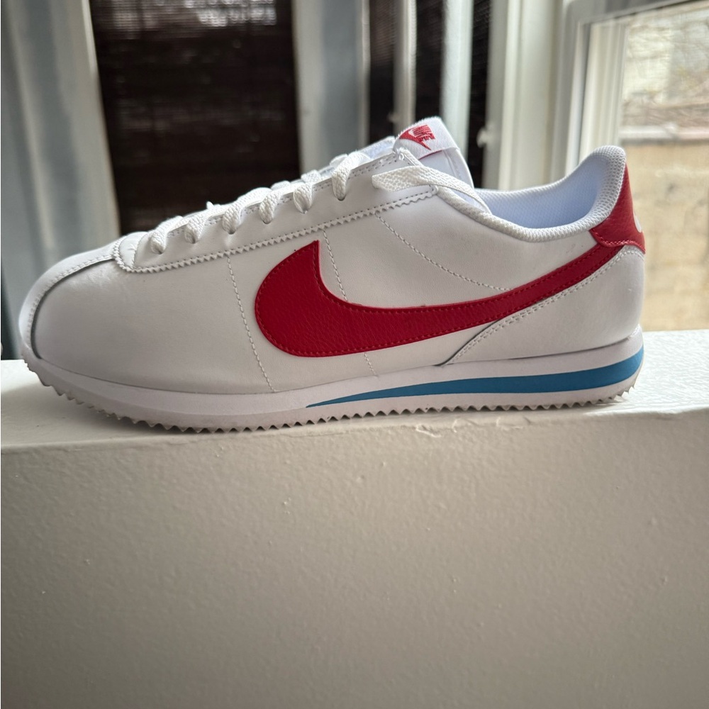 Nike Men's White and Red Cortez Sneakers